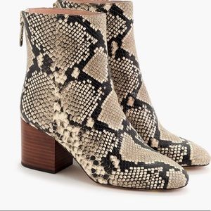 J CREW Sadie Snake Boots Booties 8.5